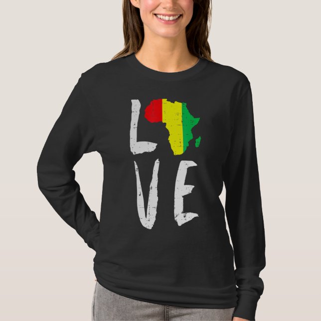 Camiseta Amar África Mes de la Historia Negra Mes Africano  (Anverso)