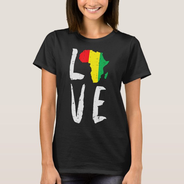 Camiseta Amar África Mes de la Historia Negra Mes Africano  (Anverso)