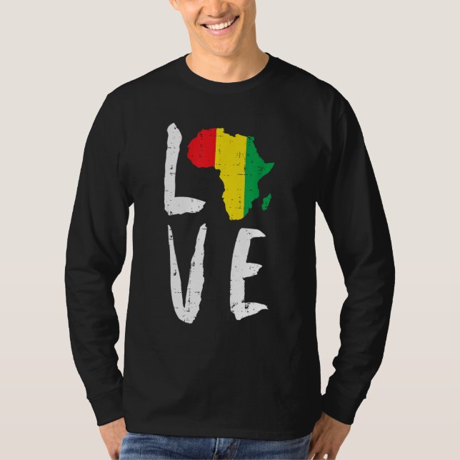 Camiseta Amar África Mes de la Historia Negra Mes Africano  (Anverso)