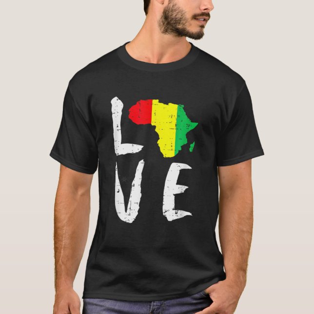 Camiseta Amar África Mes de la Historia Negra Mes Africano  (Anverso)