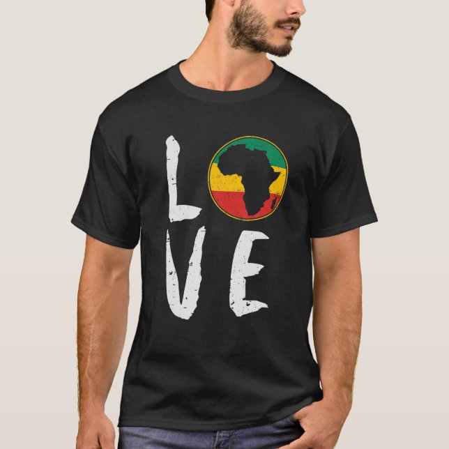 Camiseta Amar África Mes de la Historia Negra Mes Africano  (Anverso)