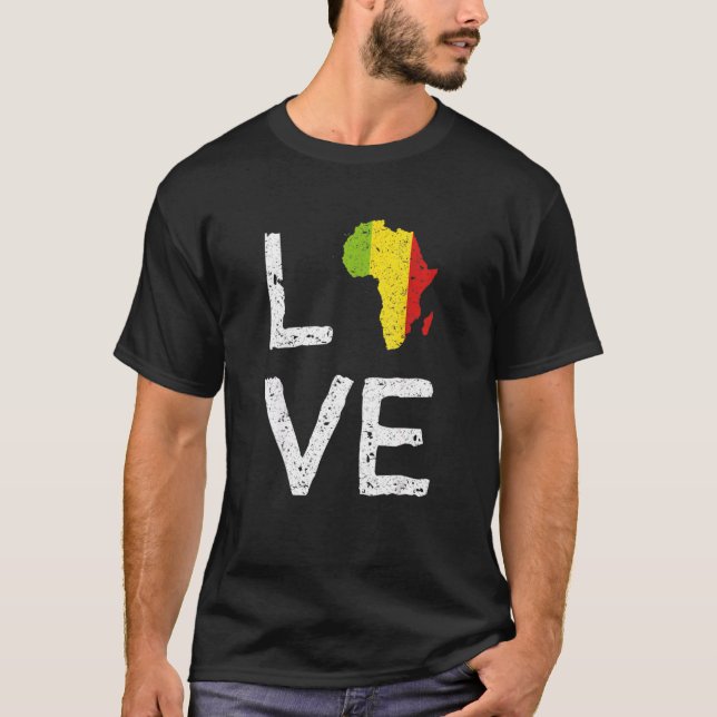 Camiseta Amar África Mes de la Historia Negra Mes Africano  (Anverso)
