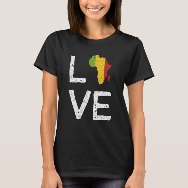 Camiseta Amar África Mes de la Historia Negra Mes Africano  (Anverso)