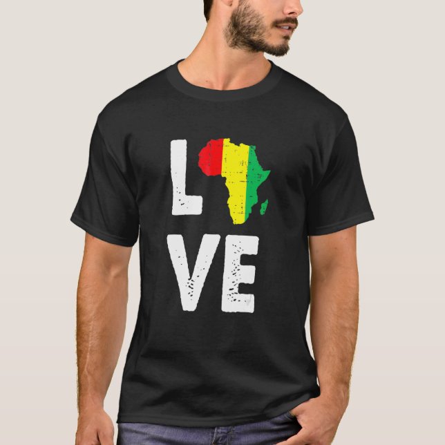Camiseta Amar África Mes de la Historia Negra Mes Africano  (Anverso)
