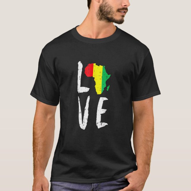 Camiseta Amar África Mes de la Historia Negra Mes Africano  (Anverso)