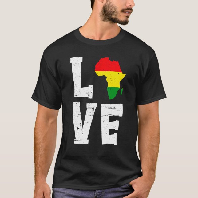 Camiseta Amar África Mes de la Historia Negra Mes Africano  (Anverso)