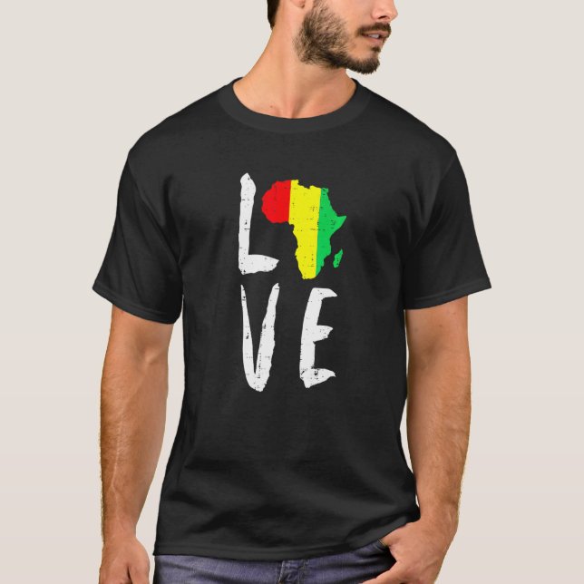 Camiseta Amar África Mes de la Historia Negra Mes Africano  (Anverso)