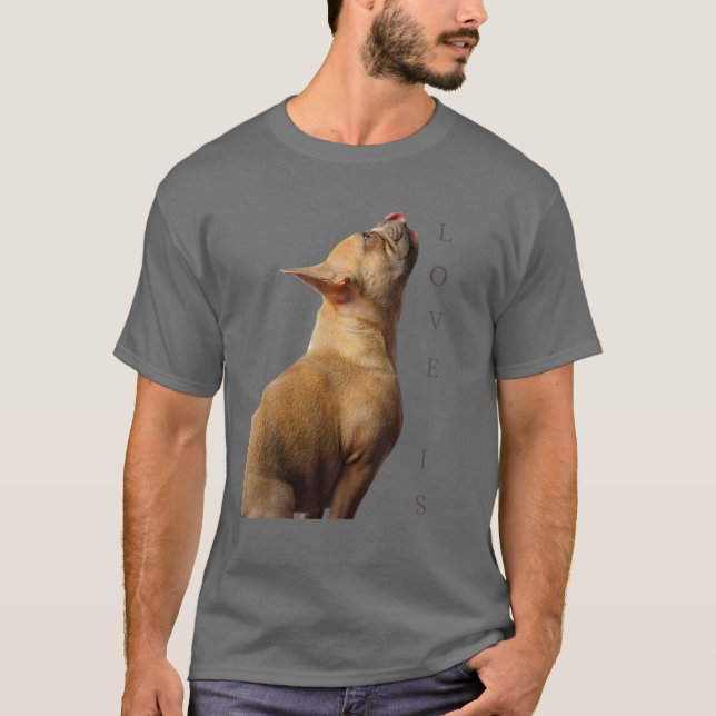 Camiseta Amar al Bulldog francés Frenchie Mamá papá Perro M (Anverso)