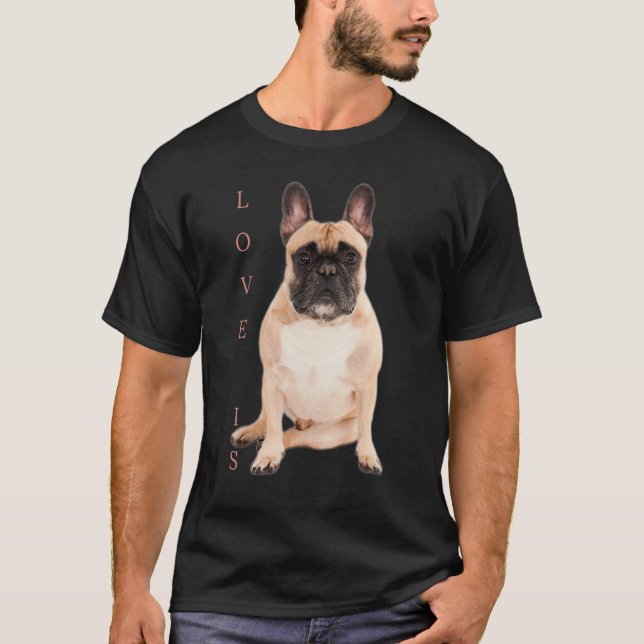 Camiseta Amar al Bulldog francés Frenchie Mom Dad Dog Pe (Anverso)