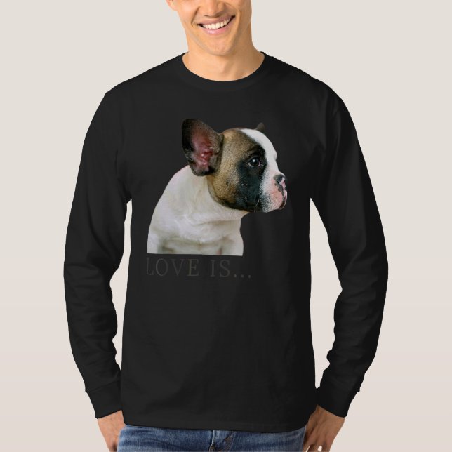 Camiseta Amar al Bulldog francés Frenchie Mom Dad Dog Pe (Anverso)