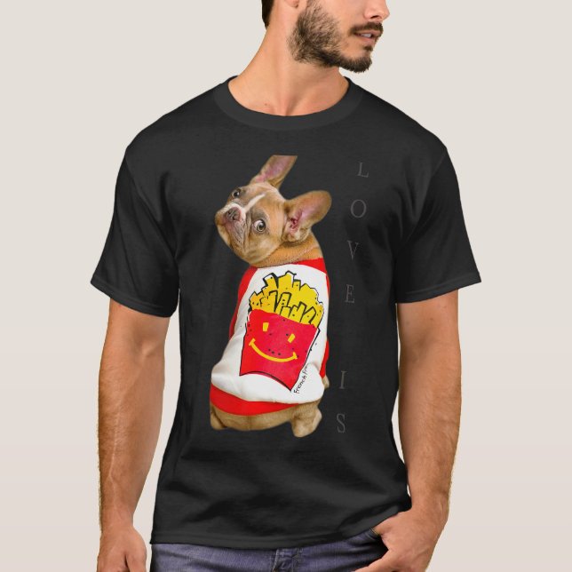 Camiseta Amar al Bulldog francés Frenchie Mom Dad Dog Pe (Anverso)