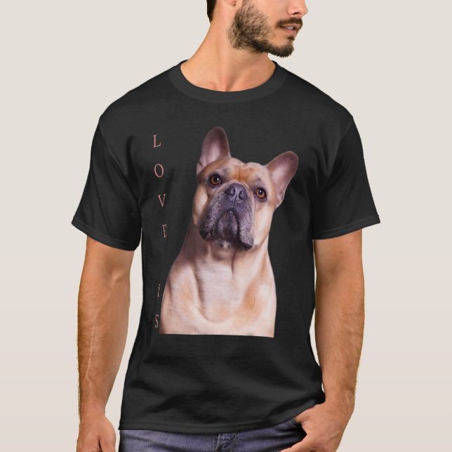 Camiseta Amar al Bulldog francés Frenchie Mom Dad Dog Pe (Anverso)