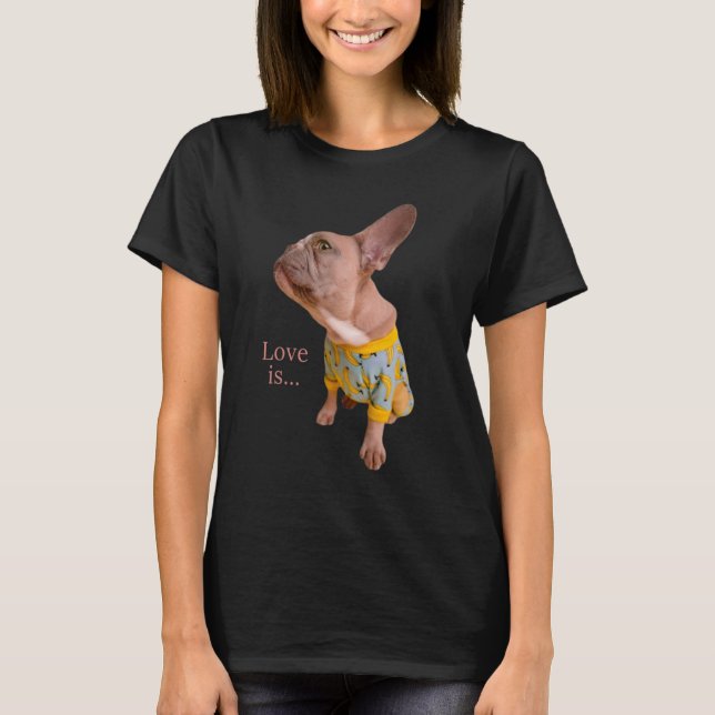 Camiseta Amar al Bulldog francés Frenchie Mom Dad Dog Pe (Anverso)