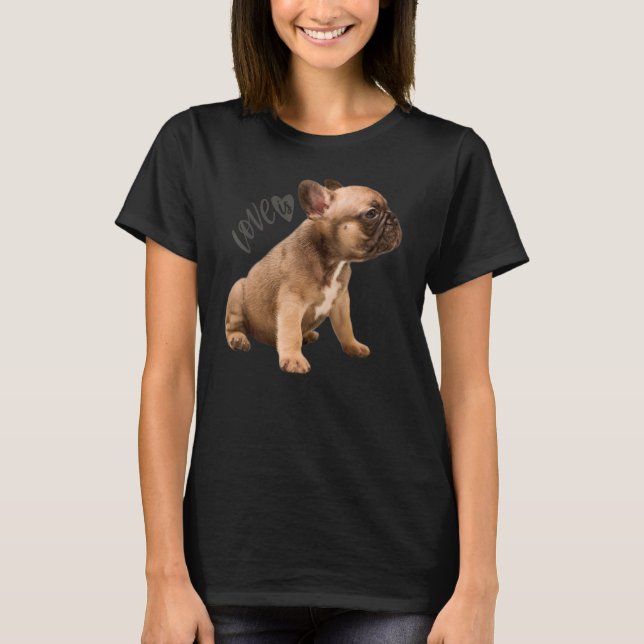Camiseta Amar al Bulldog francés Frenchie Mom Dad Dog Pe (Anverso)