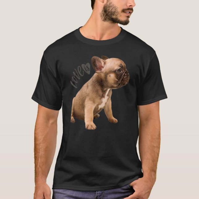 Camiseta Amar al Bulldog francés Frenchie Mom Dad Dog Pe (Anverso)
