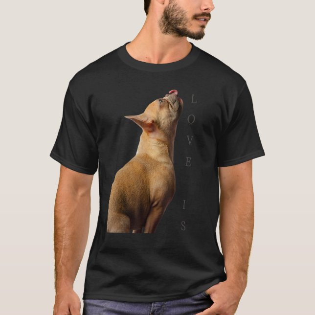Camiseta Amar al Bulldog francés Frenchie Mom Dad Dog Pe (Anverso)