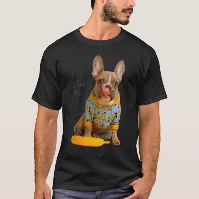Camiseta Amar al Bulldog francés Frenchie Mom Dad Dog Pe (Anverso)