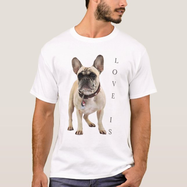 Camiseta Amar al Bulldog francés Tan Frenchie Mamá Papá Per (Anverso)