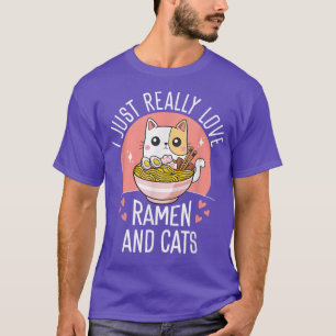 Camiseta Amar al gato de Ramen Kawaii Anime Noodles Japones
