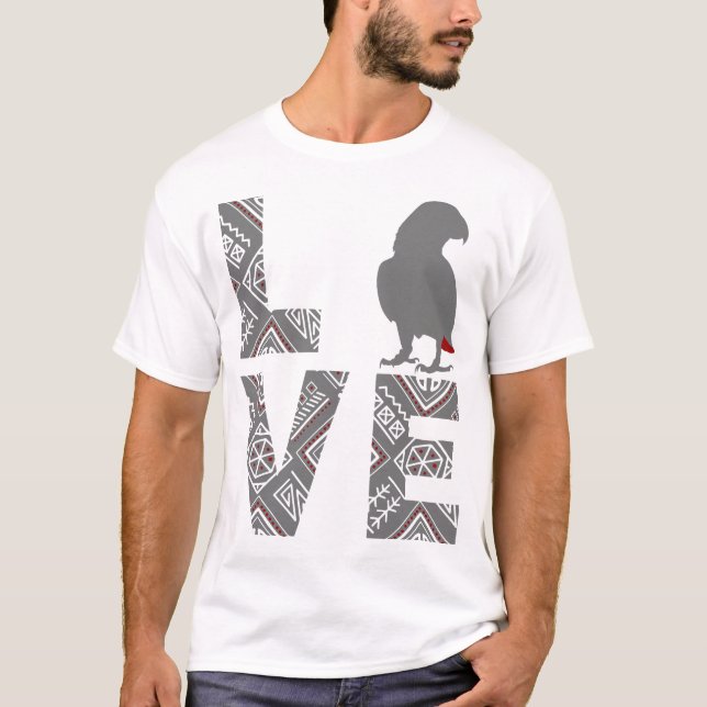 Camiseta Amar al loro gris africano (Anverso)