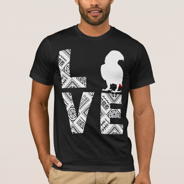 Camiseta Amar al loro gris africano (Anverso)