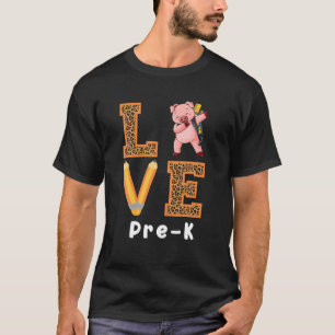 Camiseta Amar al maestro de cerdo pre-K de regreso a la esc