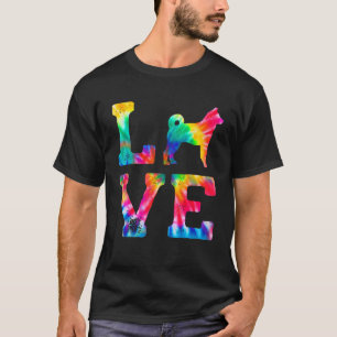 Camiseta Amar al noruego Elkhound Tie Dye Dog Mom Dad