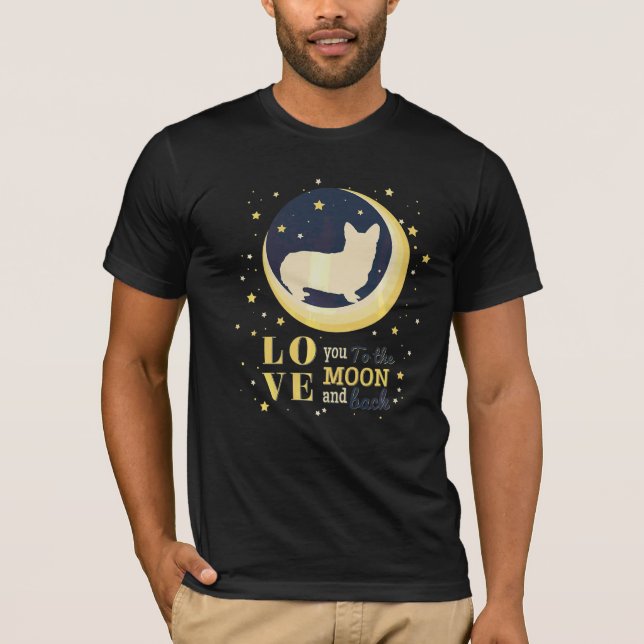 Camiseta Amar Al Perro Corgi Gales A La Luna (Anverso)