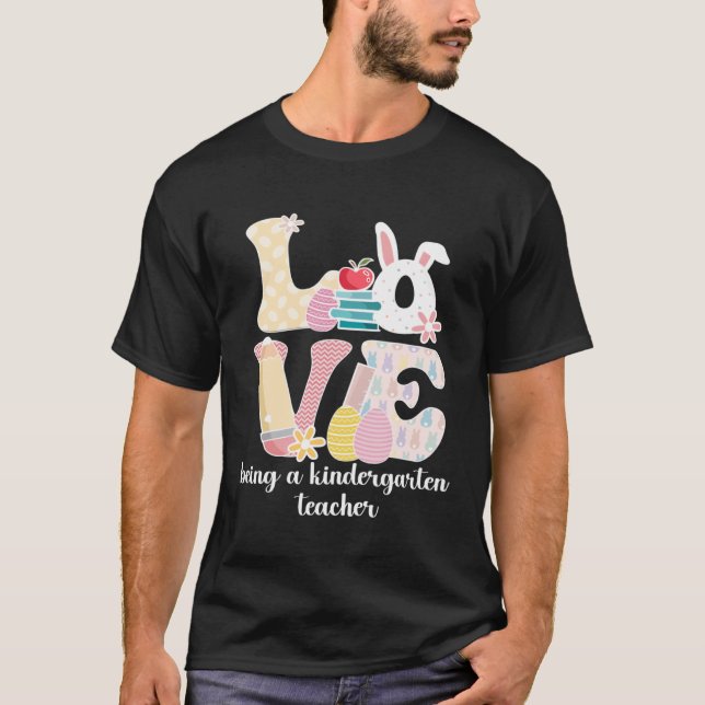 Camiseta Amar al profesor de guardería de pascua Bunny Kind (Anverso)