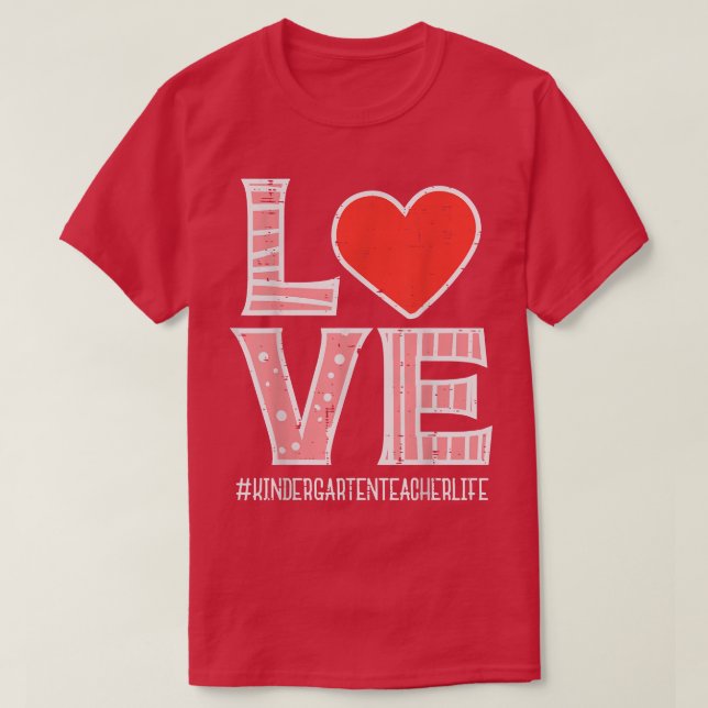 Camiseta Amar al profesor de guardería Día de San Valentín  (Diseño del anverso)