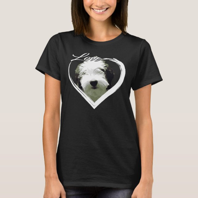 Camiseta Amar al Sheepadoodle Old English Sheepdog Poodle L (Anverso)