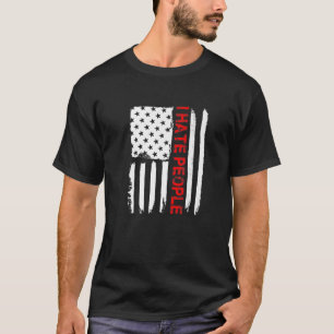 Camiseta Amar América Odio A La Gente Con La Bandera Funny 