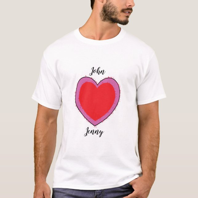 CAMISETA AMAR DOS CORAZONES EN UNO (Anverso)