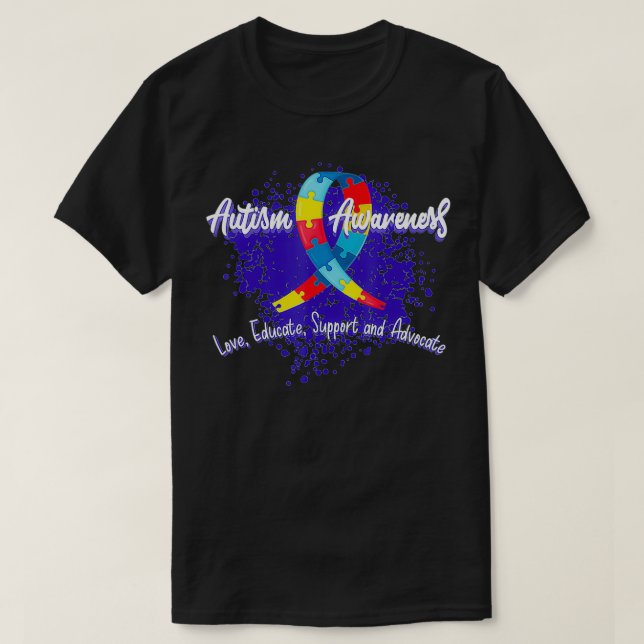 Camiseta Amar educar apoyo y promover conciencia de autismo (Diseño del anverso)