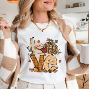 Camiseta Amar el arte de calabaza otoño favorito giratorio