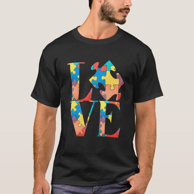 Camiseta Amar el autismo Conciencia Pieza de rompecabezas G (Anverso)
