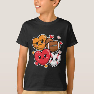Camiseta Amar el baloncesto de fútbol niños de San Valentín
