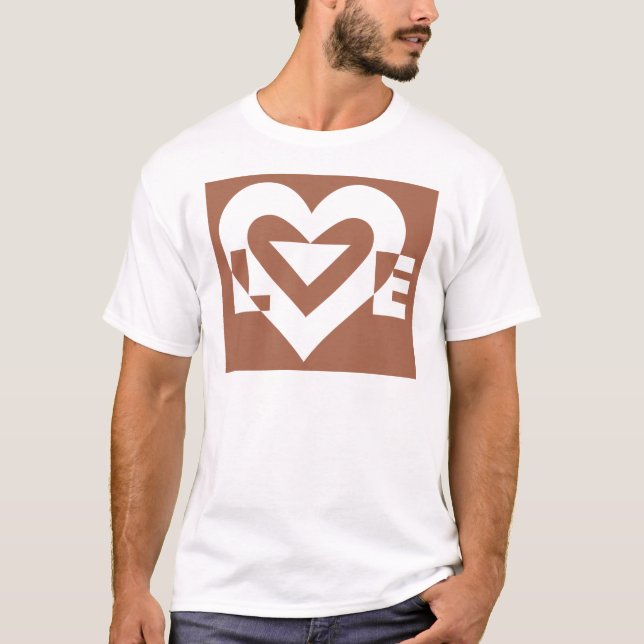Camiseta Amar el blanco en Brown (Anverso)