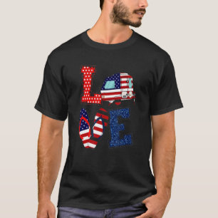 Camiseta Amar el camping Bandera Americana Flip Flop Americ