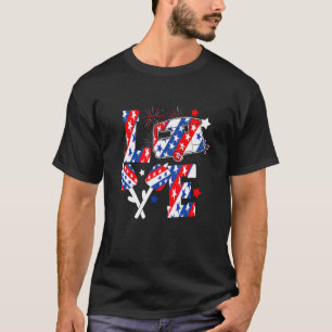 Camiseta Amar El Camping La Bandera Estadounidense 4 De Jul