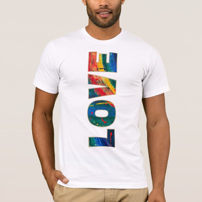 Camiseta Amar el color arcoiris vertical Abstract Art Font (Anverso)