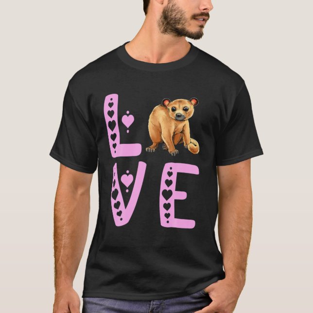 Camiseta Amar el corazón de Kinkajou Kinkajou Lover Prehens (Anverso)