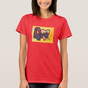 Camiseta Amar el corazón de la coraza roja Inspiradora pala
