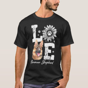 Camiseta Amar el girasol del perro pastor alemán Paw