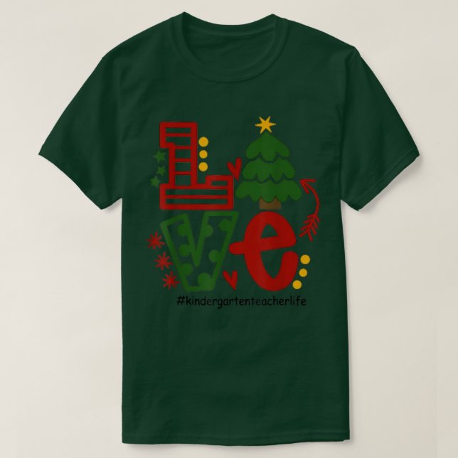 Camiseta Amar el jardín de infancia Navidad Árbol Decoració (Diseño del anverso)
