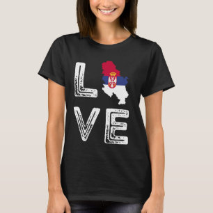 Camiseta Amar el mapa de la bandera de Serbia Orgullo de la