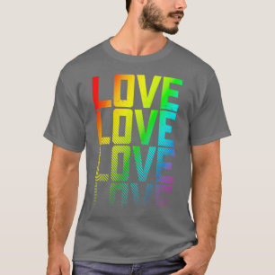 Camiseta Amar el orgullo gay arcoiris LGBTQ Descartar gráfi