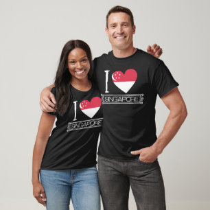 Camiseta Amar el país de bandera de Singapur