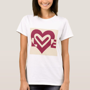 Camiseta Amar el púrpura de vino de dos tonos