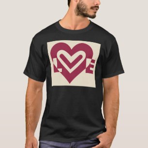 Camiseta Amar el púrpura de vino de dos tonos